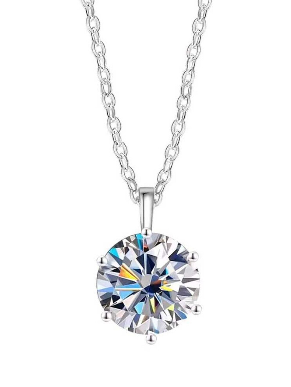 Stunning! 2CT Sterling Silver Moissanite Necklace for Women. Incredible Design!